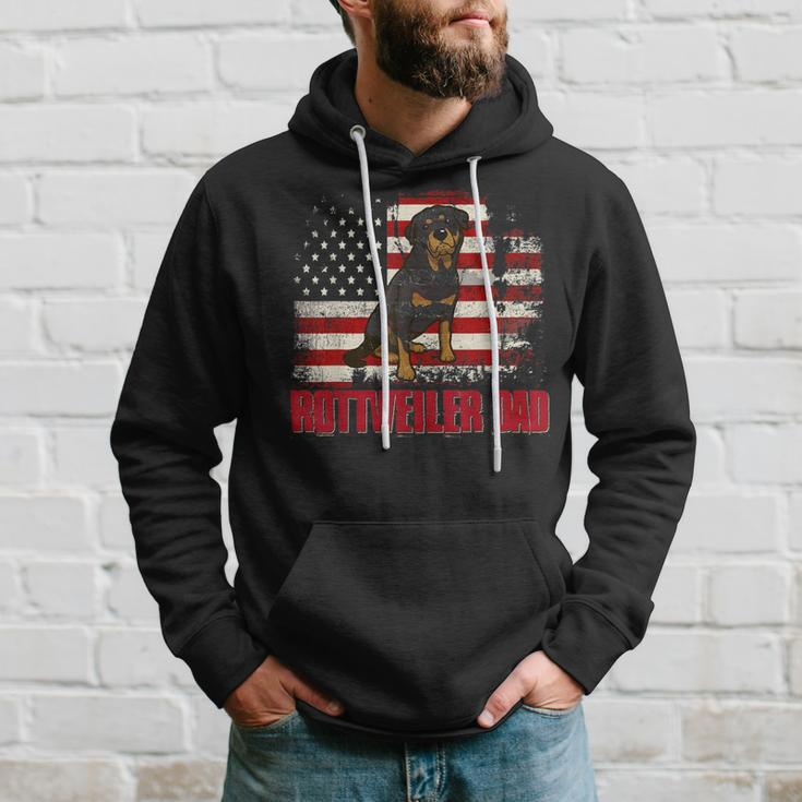 Rottweiler Dad American Flag 4Th Of July Dog Lovers Hoodie Gifts for Him