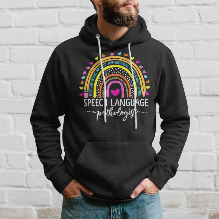 Speech Language Pathologist Rainbow Speech Therapy Gift Slp V2 Hoodie Gifts for Him