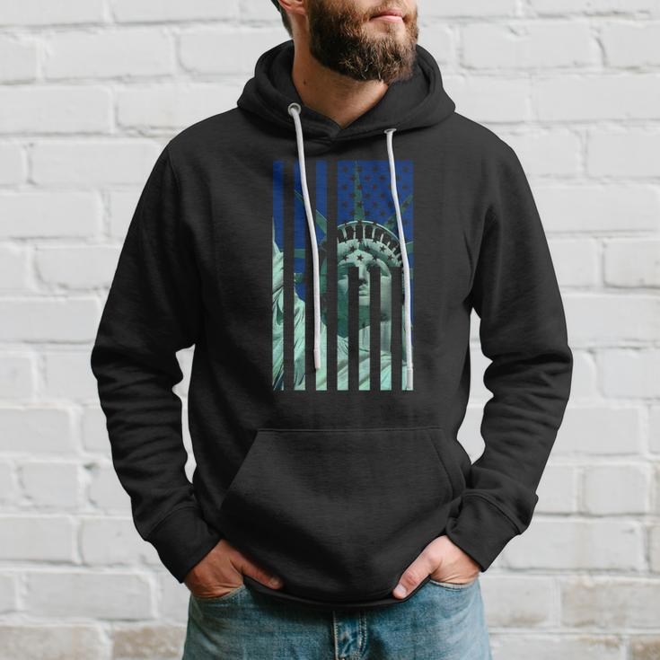Statue Liberty American Flag  Proud American Hoodie Gifts for Him