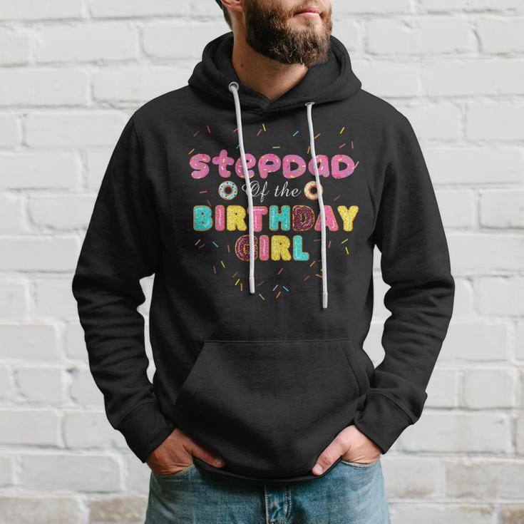Stepdad Of The Birthday Girl Funny Donut Birthday Hoodie Gifts for Him
