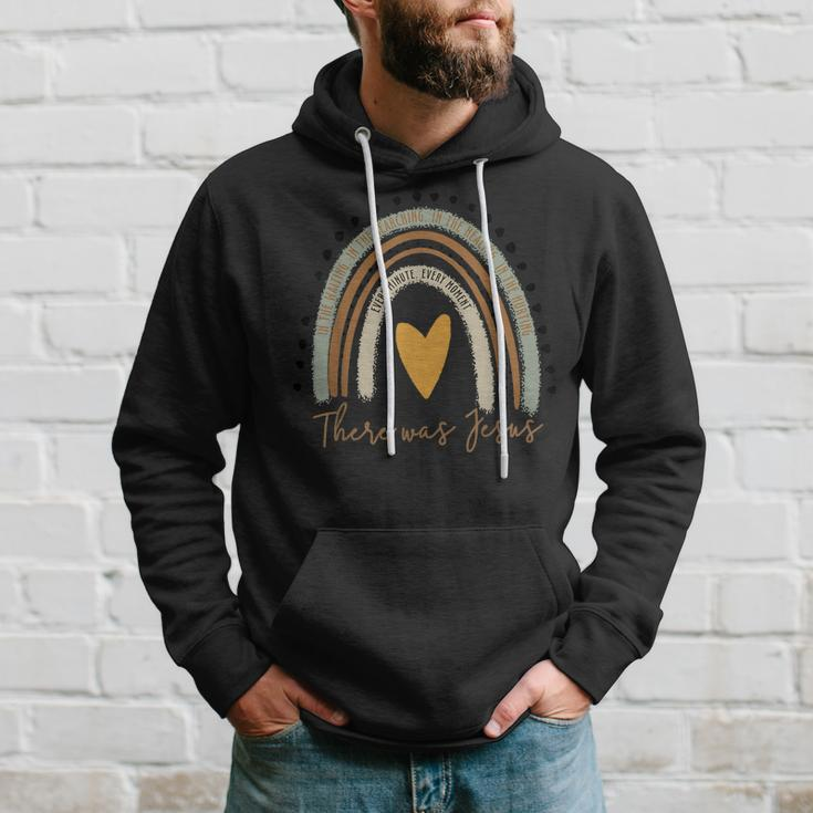 There Was Jesus Unisex Christian Religious Rainbow Vintage Hoodie Gifts for Him
