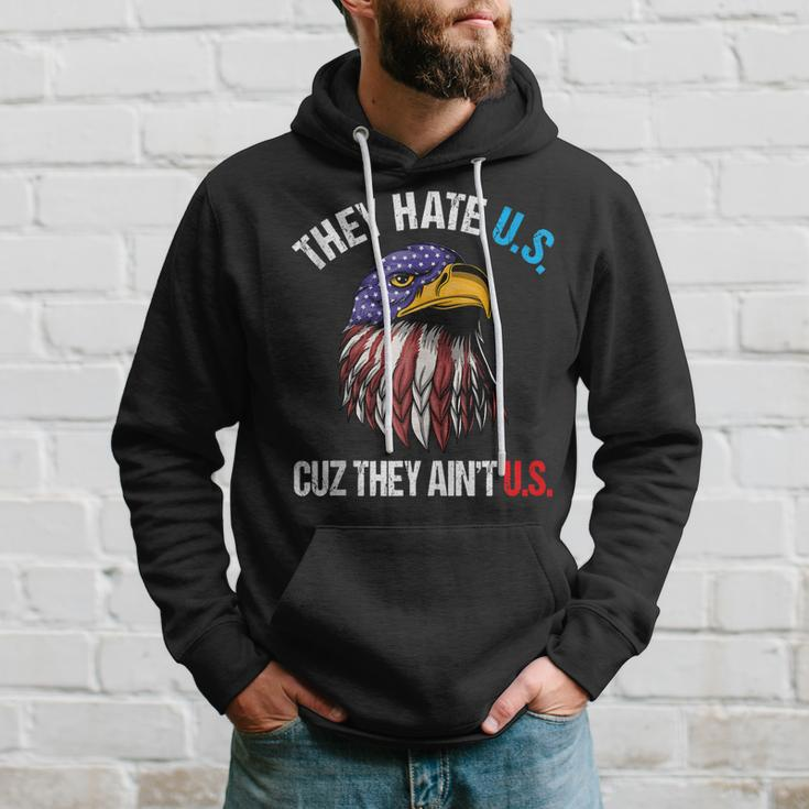 They Hate Us Cuz They Aint Us Bald Eagle Funny 4Th Of July Hoodie Gifts for Him
