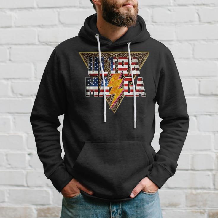 Ultra Maga Distressed Lightning Leopard Proud Ultramaga Gift Hoodie Gifts for Him