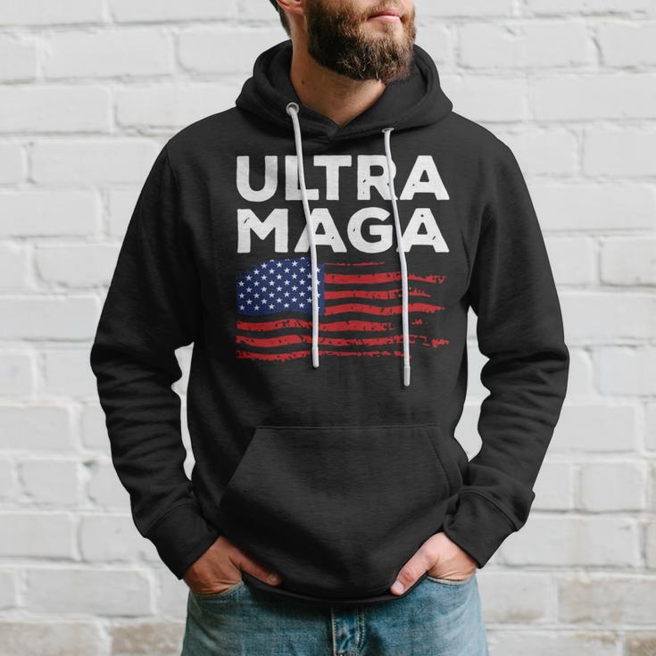 Ultra Maga Proud American Distressed Flag Patriotic Hoodie Gifts for Him