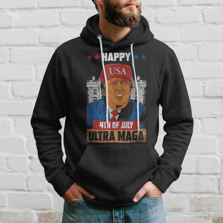 Ultra Maga Trump Happy 4Th Of July American Flag Hoodie Gifts for Him