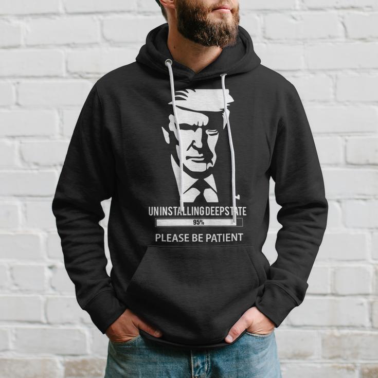 Ultra Maga Uninstalling Deep State Please Be Patient Funny Anti Biden Us Flag Pro Trump Trendy Hoodie Gifts for Him