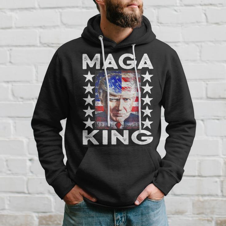 Ultra Mega King Trump Vintage American Us Flag Anti Biden Hoodie Gifts for Him