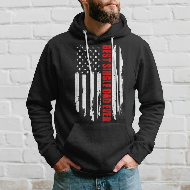 Us Flag Best Single Dad Ever 4Th Of July American Patriotic Hoodie Gifts for Him