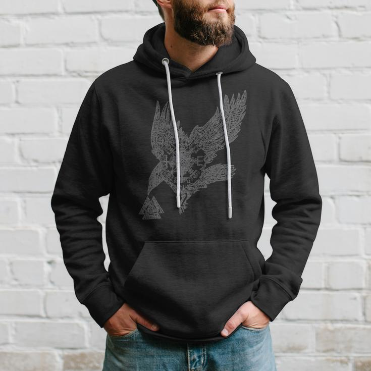 Viking Nordic Norse Mythology Raven & Runes Hoodie Gifts for Him