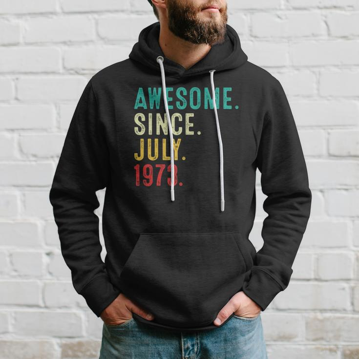 Vintage Awesome Since July 1973 Retro Born In July 1973 Bday Hoodie Gifts for Him