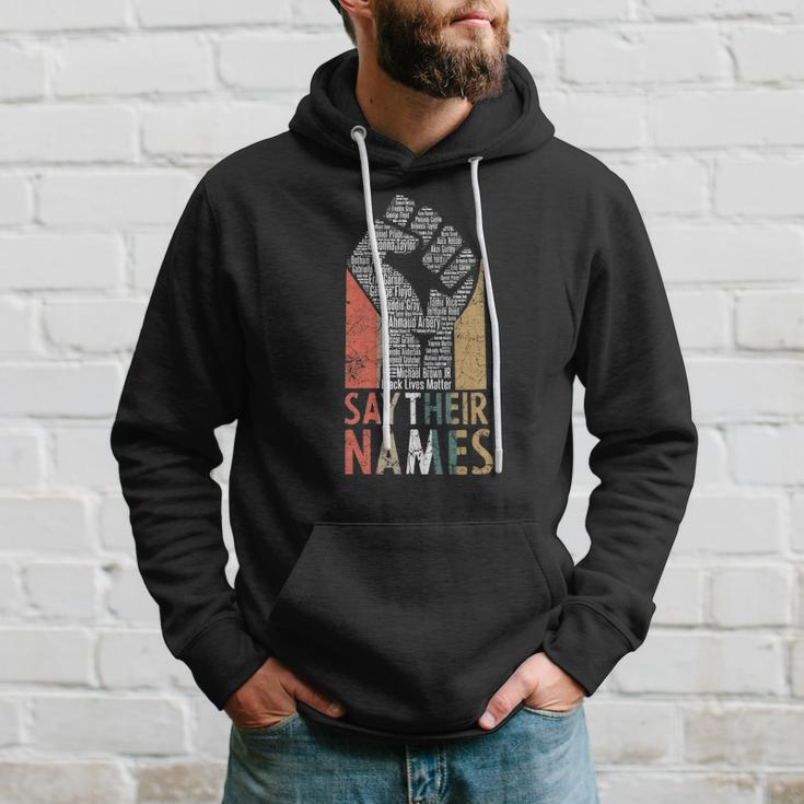 Vintage Say Their Names Black Lives Matter Blm Apparel Hoodie Gifts for Him