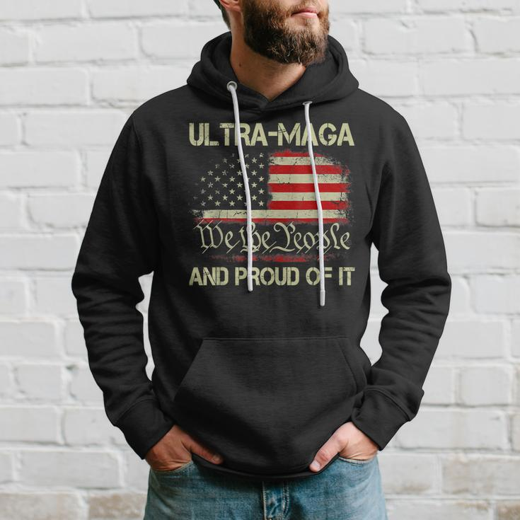 Vintage Ultra Maga And Proud Of It We The People Usa Flag Hoodie Gifts for Him