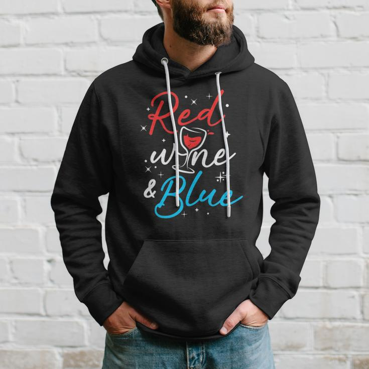 Wine Lover 4Th July Red Wine And Blue Hoodie Gifts for Him