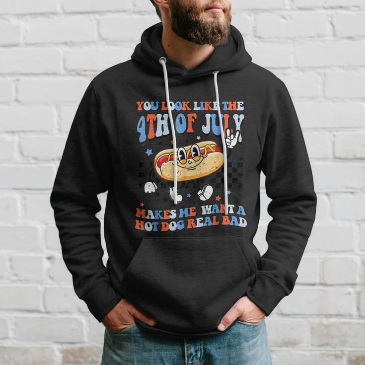You Look Like 4Th Of July Makes Me Want A Hot Dog Real Bad Hoodie Gifts for Him