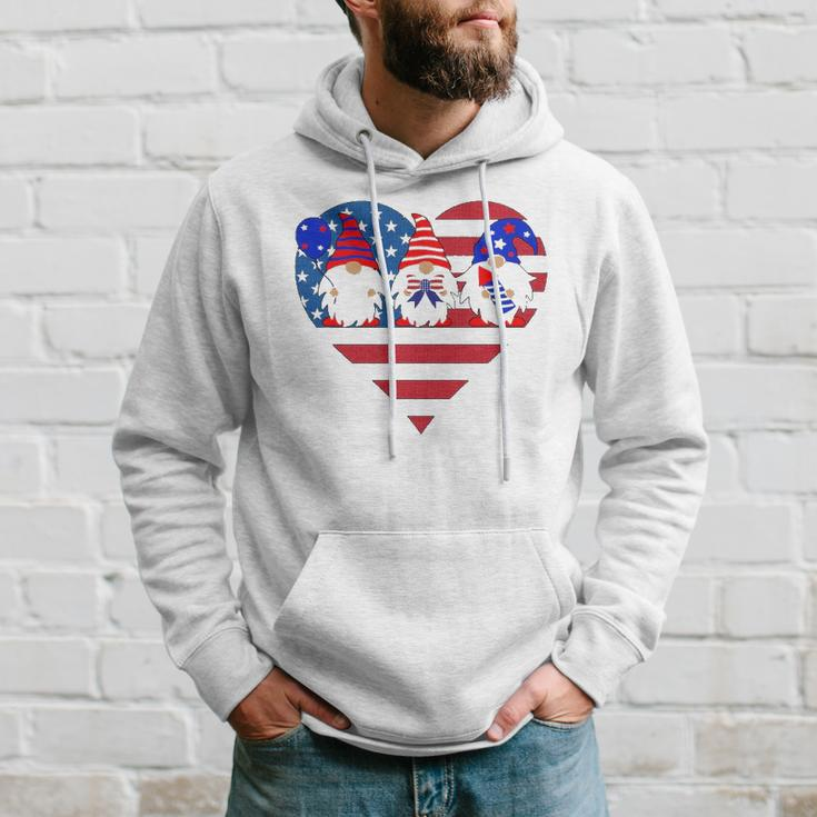 4Th Of July Gnomes American Flag Heart Fireworks Gnomes Hoodie Gifts for Him