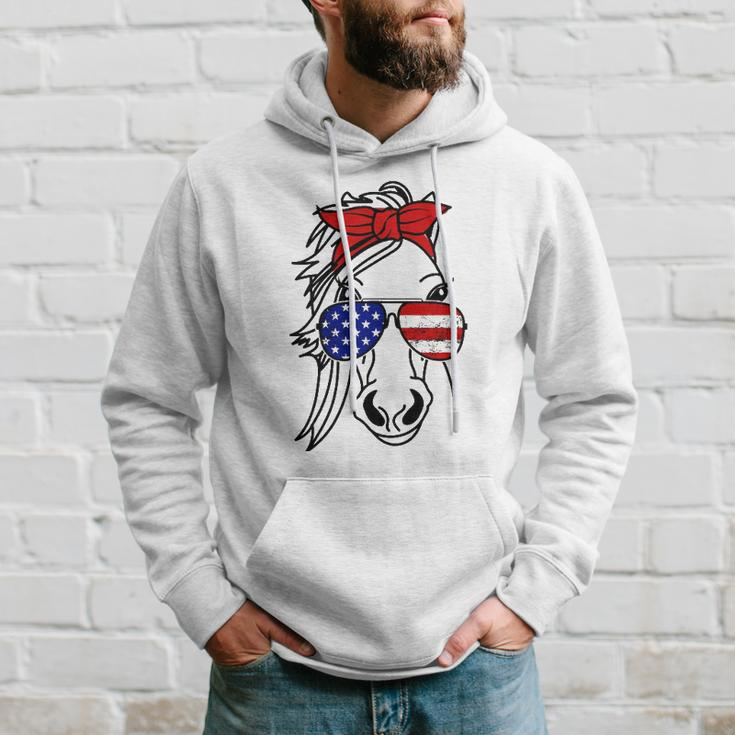 4Th Of July Patriotic Horse American Flag Sunglasses Hoodie Gifts for Him