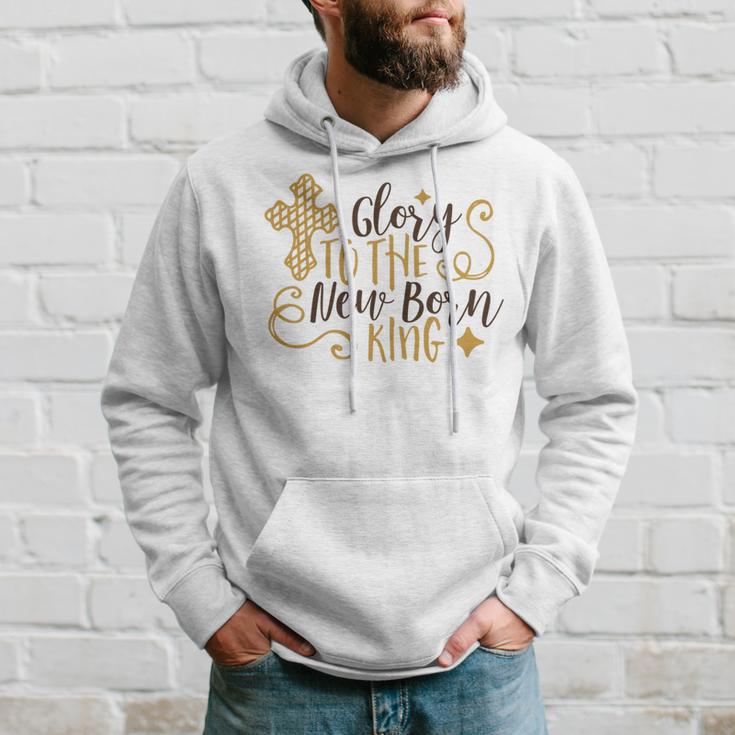 Baby Shower Text Design Glory To The New Born Hoodie Gifts for Him