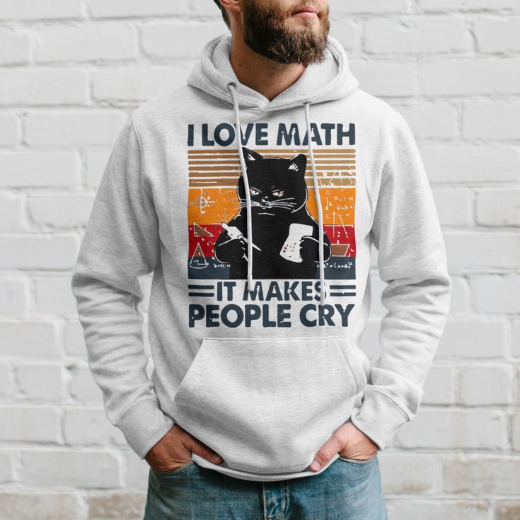 Black Cat I Love Math It Makes People Cry Hoodie Gifts for Him