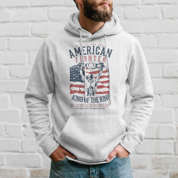 Boxer Graphic With Belt Gloves & American Flag Distressed Hoodie Gifts for Him