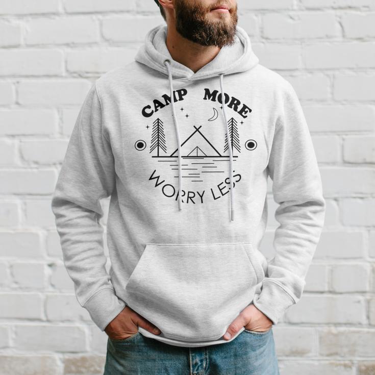 Camp More Worry Less Camping Lovers Hoodie Gifts for Him