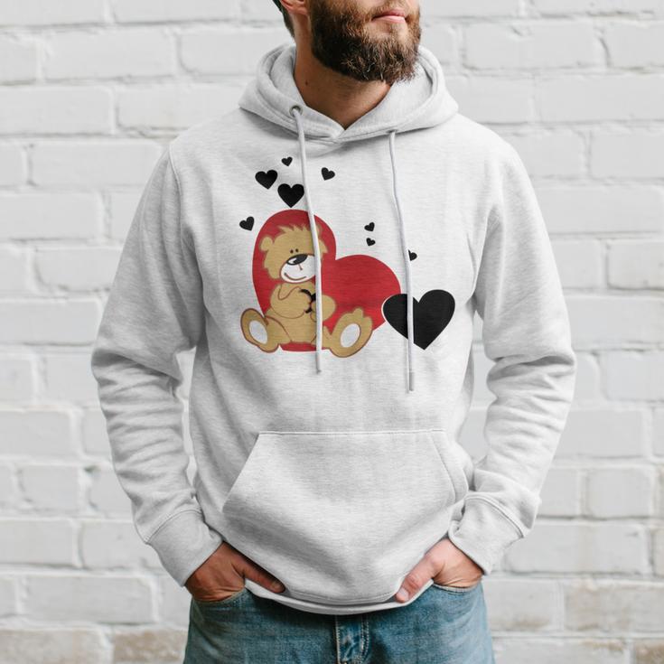 Cartoon Animal Happy Loving Teddy Bear Hoodie Gifts for Him