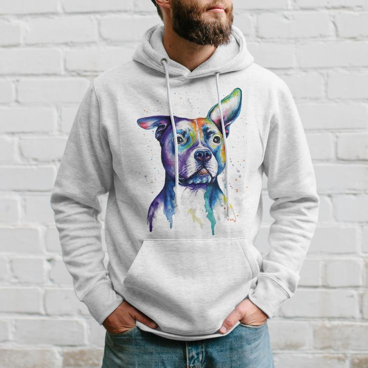 Colorful Pit-Bull Terrier Dog Love-R Dad Mom Boy Girl Funny Hoodie Gifts for Him