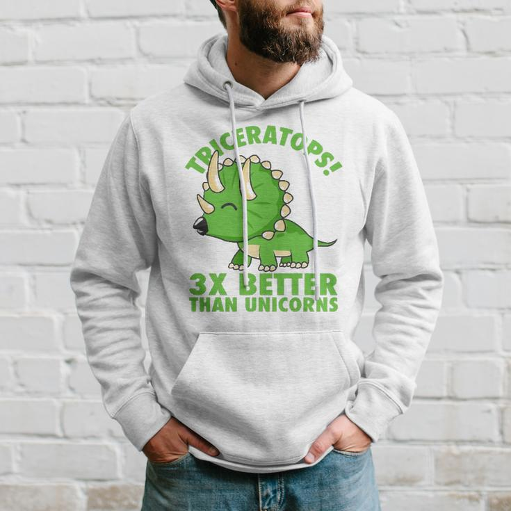Cool Triceratops 3X Better Than Unicorns Funny Dinosaur Gift Hoodie Gifts for Him