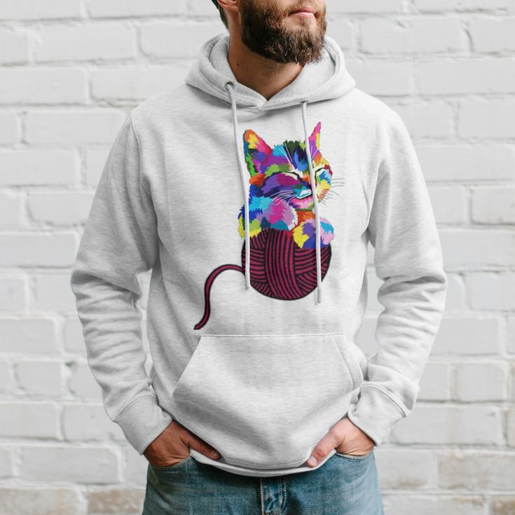 Cute Cat Gift For Kitten Lovers Colorful Art Kitty Adoption Hoodie Gifts for Him