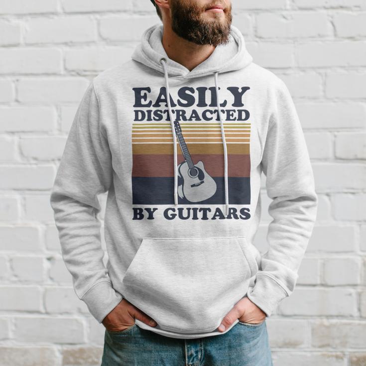 Easily Distracted By Guitars Quote For A Guitar Player Racerback Hoodie Gifts for Him