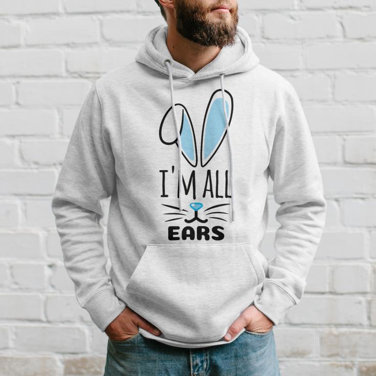 Funny Cute Pastel Blue Bunny Im All Ears Rabbit Happy Easter Day Gift For Girls Women Mom Mommy Family Birthday Holiday Christmas Hoodie Gifts for Him