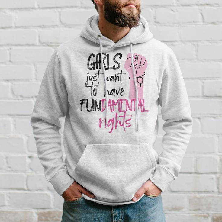 Girls Just Wanna Have Fundamental Human Rights Funny V2 Hoodie Gifts for Him