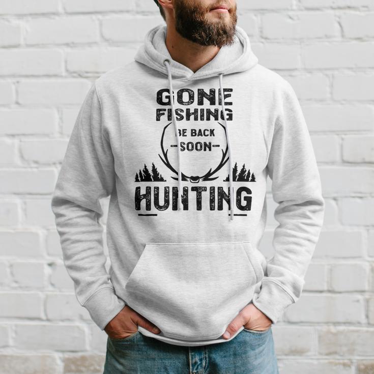 Gone Fishing Be Back Soon Hunting Hoodie Gifts for Him