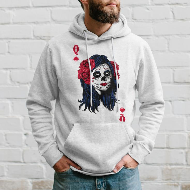 Halloween Sugar Skull With Red Floral Halloween Gift By Mesa Cute Hoodie Gifts for Him