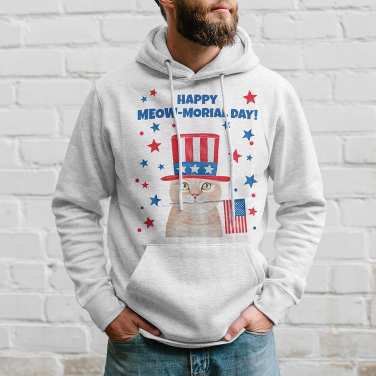 Memorial Day Cat Meowmorial Day Hoodie Gifts for Him