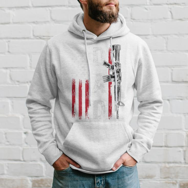 Mens Proud Dad Daddy Gun Rights Ar-15 American Flag Fathers Day Hoodie Gifts for Him