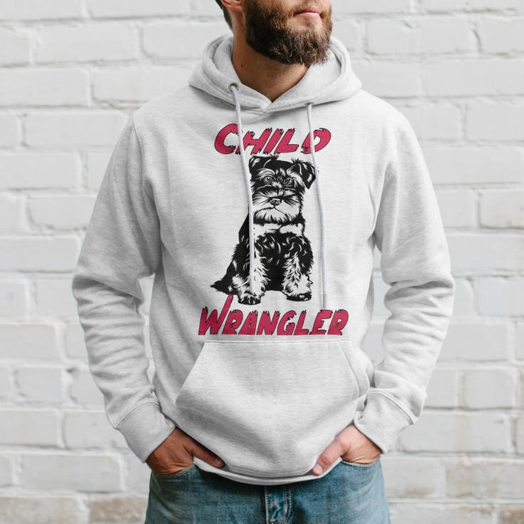 Miniature Schnauzer At Home Child Wrangler Multi Tasking Dog Hoodie Gifts for Him