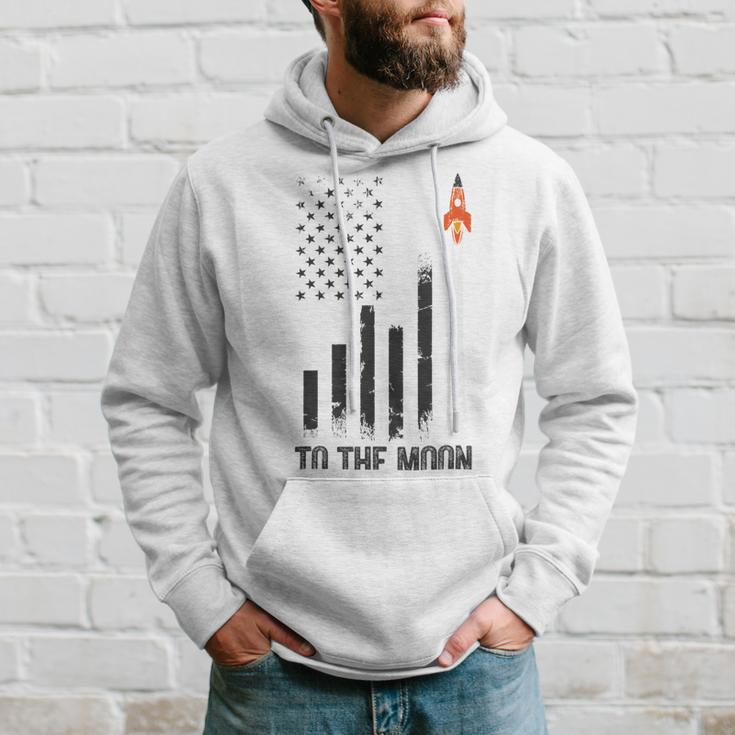 Official To The Moon Distressed Us Flag Stock Market Amc Gme Investor Cryptocurrency Investor Funny Hoodie Gifts for Him