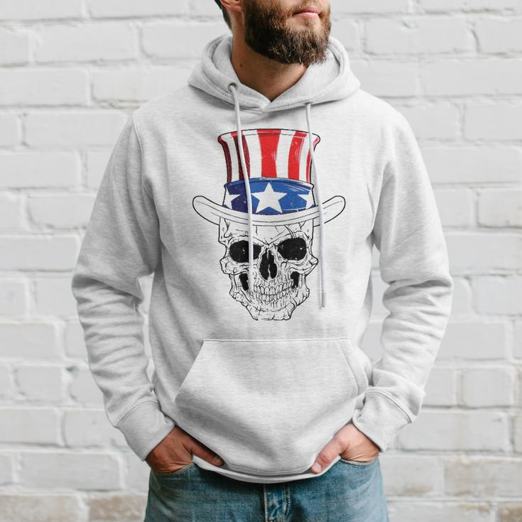 Skull 4Th Of July Uncle Sam American Flag Men Women Hoodie Gifts for Him