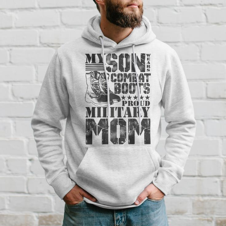 Son Wears Combat Boots Military Mom Military Family Premium T-Shirt Hoodie Gifts for Him