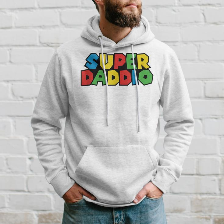 Super-Daddio Funny Gamer Dad Fathers Day Video Game Lover Hoodie Gifts for Him