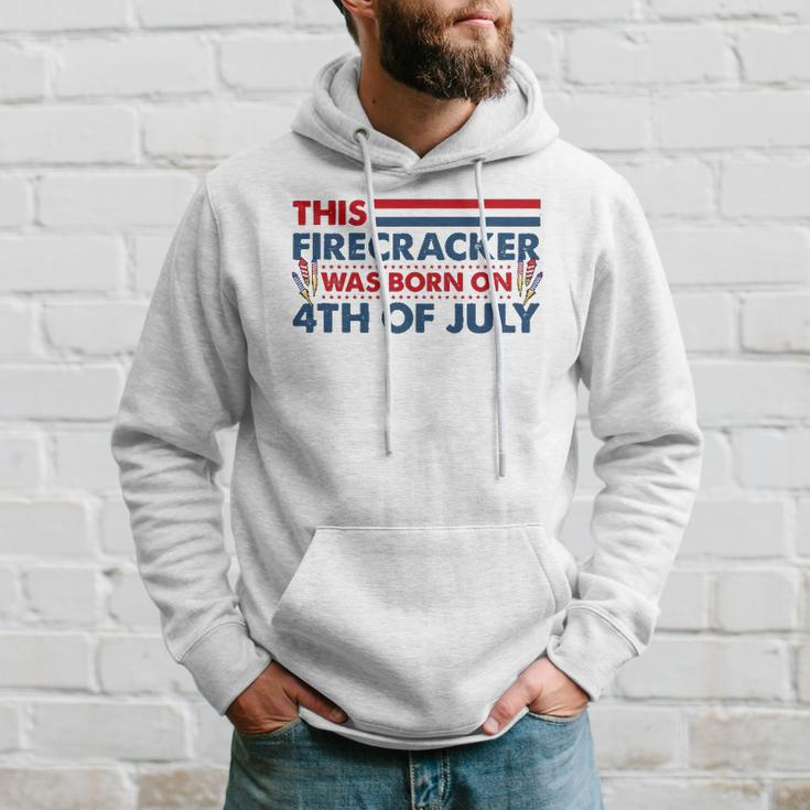 This Firecracker Was Born On 4Th Of July Patriotic Birthday Hoodie Gifts for Him