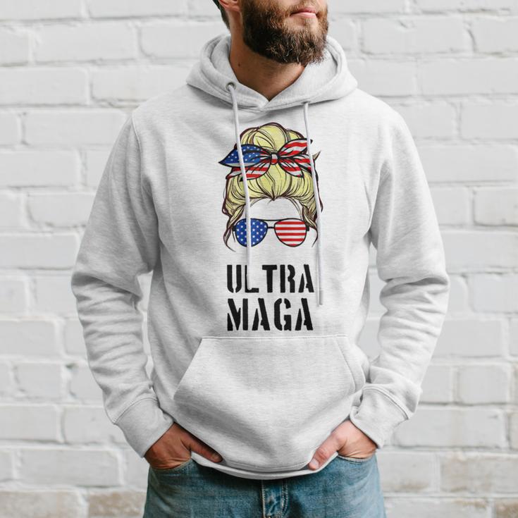 Ultra Mega Messy Bun 2022 Trump Republicans Conservatives Hoodie Gifts for Him