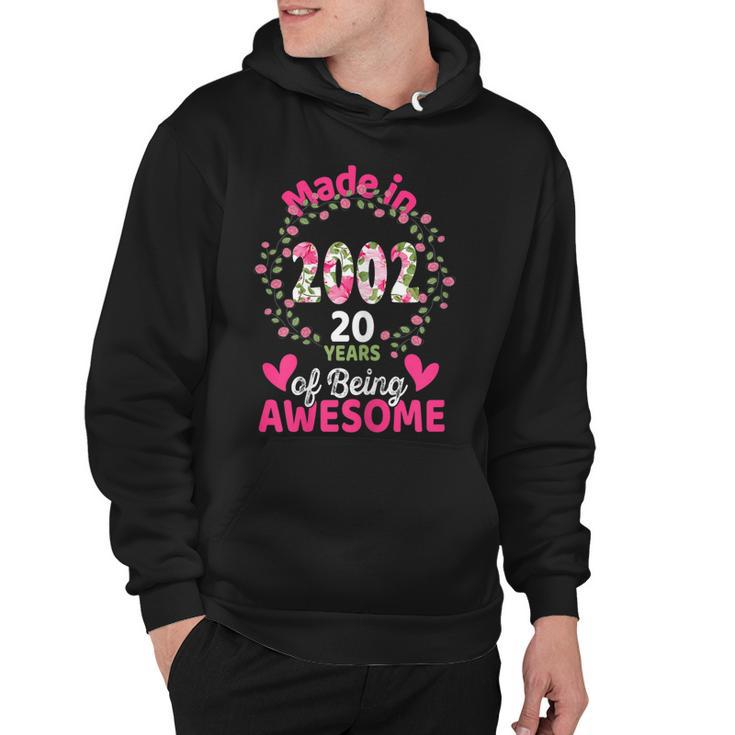 20 Years Old 20Th Birthday Born In 2002 Women Girls Floral  Hoodie