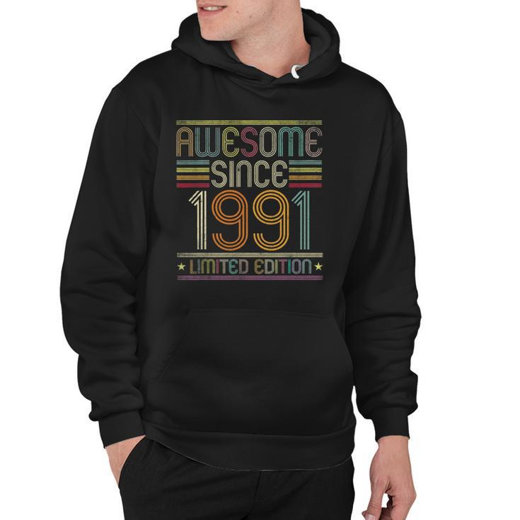 31St Birthday Vintage Tee 31 Years Old Awesome Since 1991 Birthday Party Hoodie