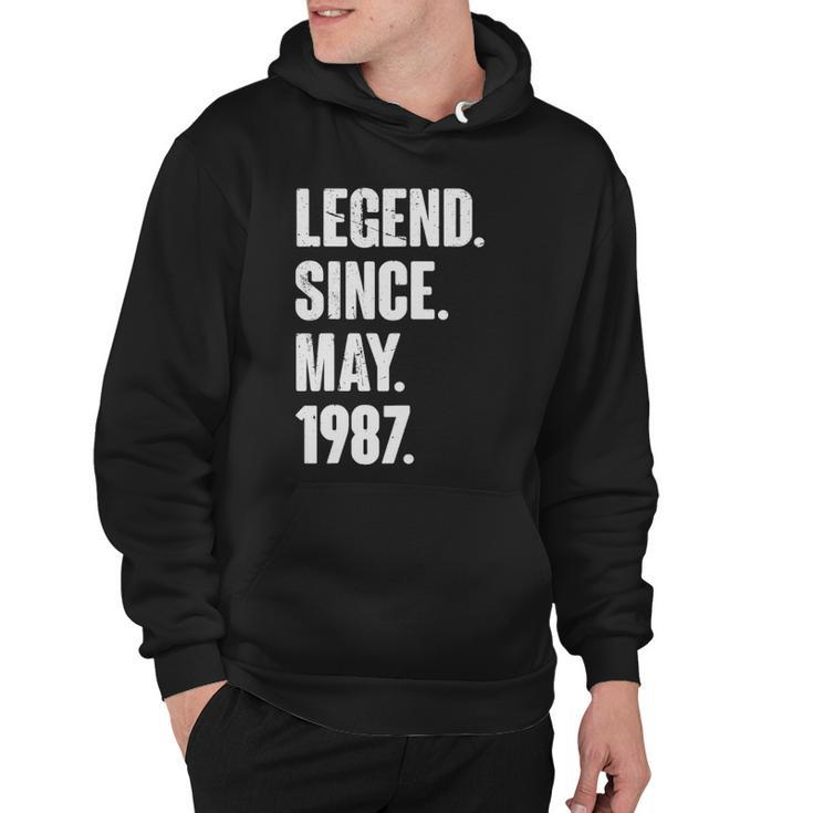35 Years Old Gift 35Th Birthday Legend Since May 1987 Gift Hoodie