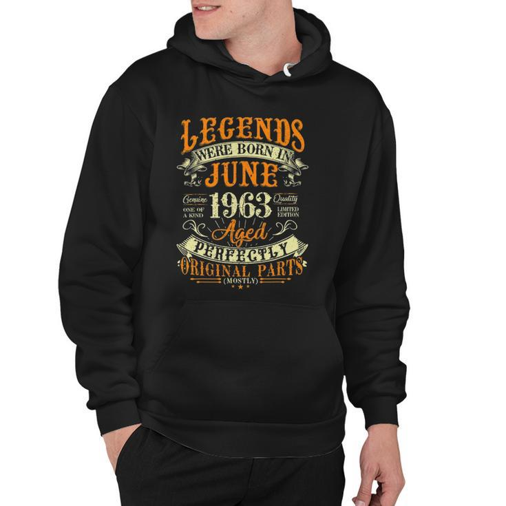 59Th Birthday Gift 59 Years Old Legends Born In June 1963 Birthday Party Hoodie