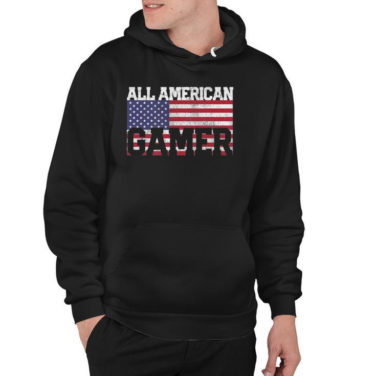 All American Flag Video Gamer July 4Th Boys Kids Men Hoodie