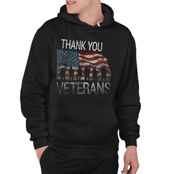 American Flag Thank You Veterans Proud Veteran   V2 Hoodie