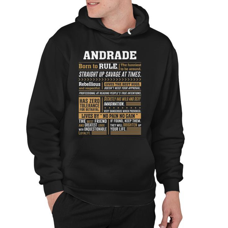 Andrade Name Gift   Andrade Born To Rule Hoodie
