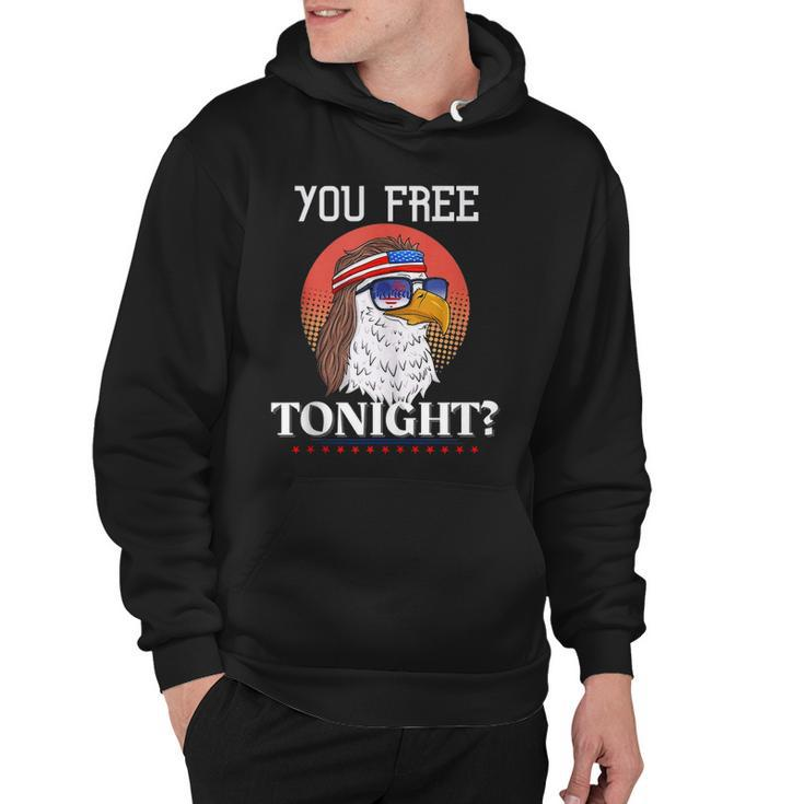 Are You Free Tonight 4Th Of July Retro American Bald Eagle  Hoodie